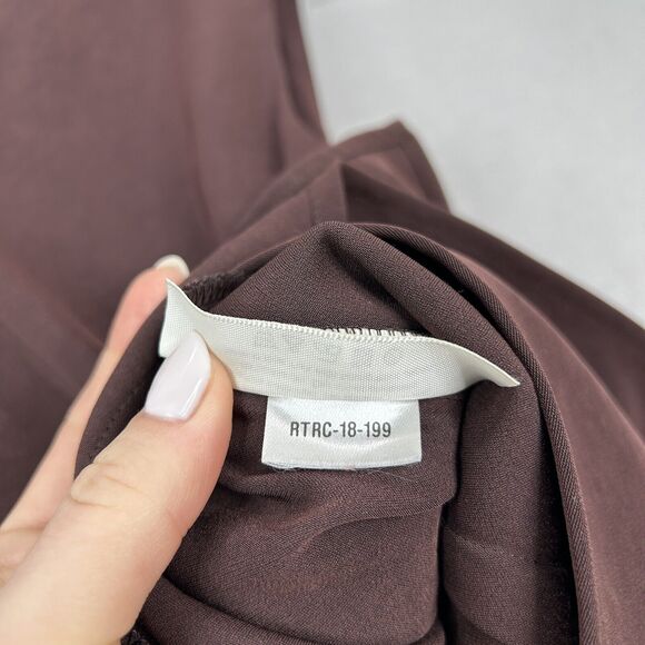 MM.Lafleur Top Womens 4 Brown Ada Twill Peplum Blouse Asymmetric Tank Minimalist - Picture 11 of 11